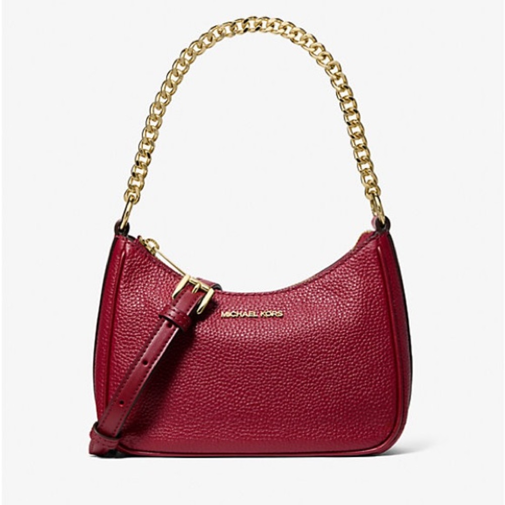 Michael Kors Jet Set Charm Small Chain Pouchette in Deep Red